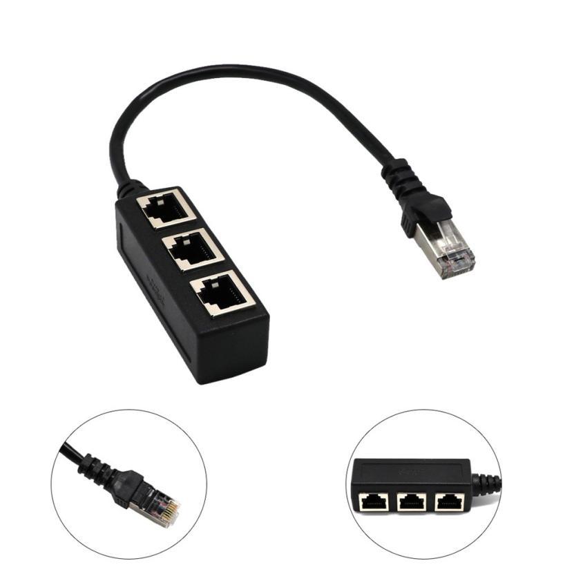 1 to 3 Socket LAN Ethernet RJ45 Splitter Adapter