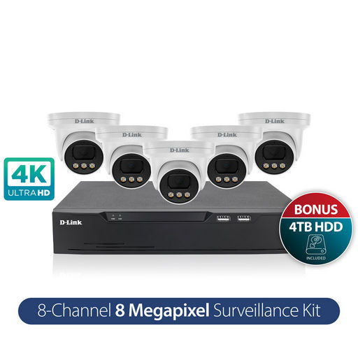 8 CHANNEL 8MP FIXED LENS IP CAMERA KIT - D-LINK