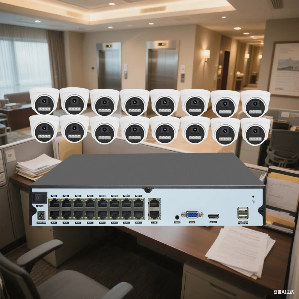 16-Channel Full HD POE Network Video Recorder MP 2K 4MP Digital Video Camera Kits Security NVR with 16ch IP Network