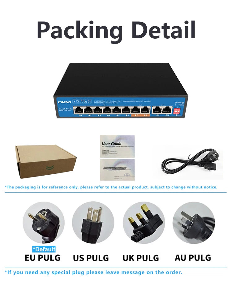 OEM/ODM PoE switch 4 8 16 24 ports unmanaged 100M & Gigabit 48V Ethernet PoE IEEE802.3af/at for CCTV,NVR