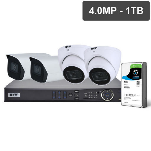 4 CHANNEL 4MP FIXED LENS IP DOME KIT