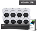 COMPACT SERIES 8 CAMERA 6.0MP IP SURVEILLANCE KIT (FIXED DOMES. 2TB)