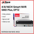 Dahua 4/8/16 CH 4K NVR Smart Ai Camera Monitor System 12MP Black Video Recorder NVR4104HS-4KS3 NVR4108HS-4KS3 NVR4116HS-4KS3 SMD