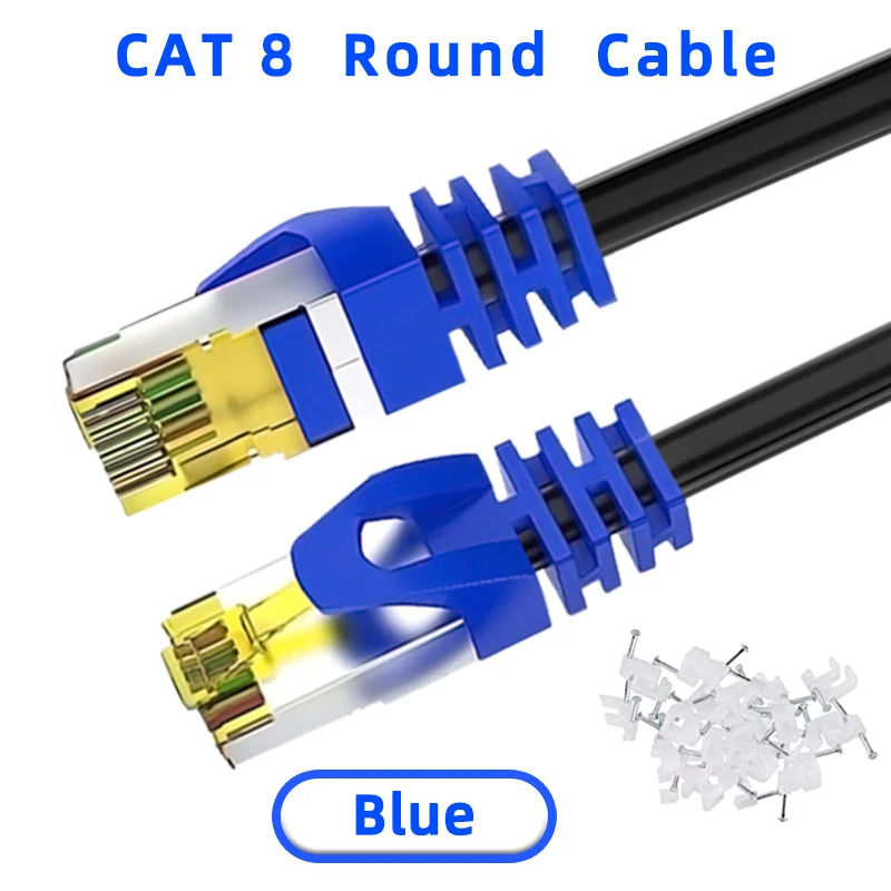 5M 10M 15M 20M 30M Ethernet Cable Cat 8 40Gbps 2000MHz High Speed Rj45 Internet Network Cable Shielded Patch Cable Cat8 Lan Cord