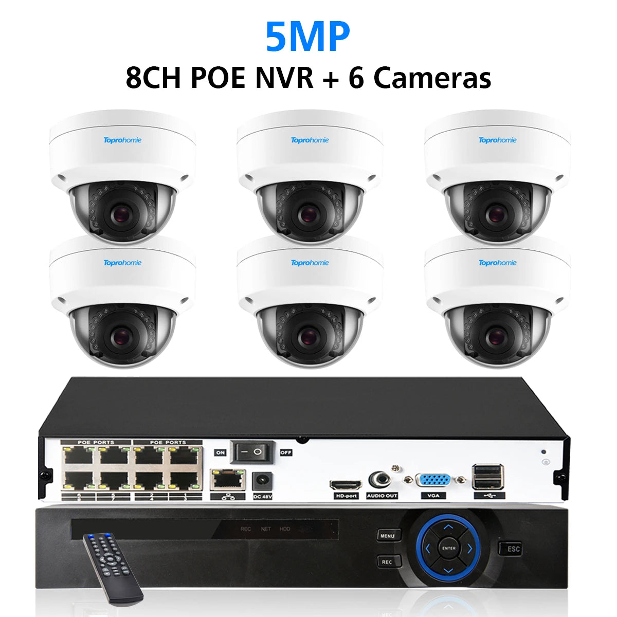 8CH 4K NVR Kit H.265 CCTV Security Camera System with 8MP Audio 5MP Vandal-Proof Dome POE IP Cameras Video Surveillance Set