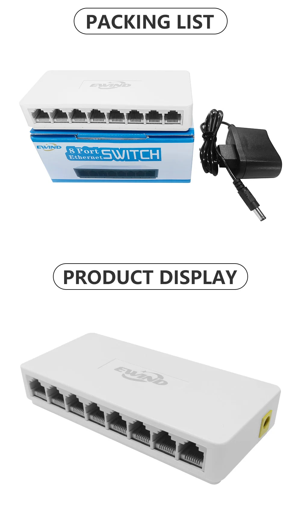 Ethernet Switch 5/8 Ports Gigabit Network Switch 10/100/1000Mbps Fast Auto-sensing RJ45 Desktop Ethernet Switch Auto MDI/MDIX