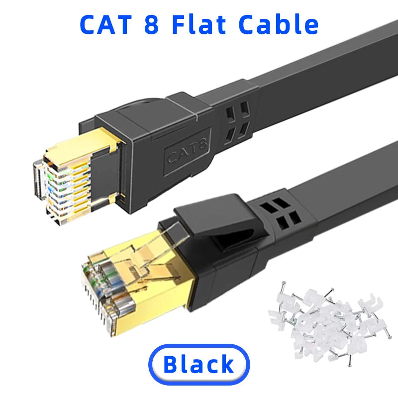 5M 10M 15M 20M 30M Ethernet Cable Cat 8 40Gbps 2000MHz High Speed Rj45 Internet Network Cable Shielded Patch Cable Cat8 Lan Cord