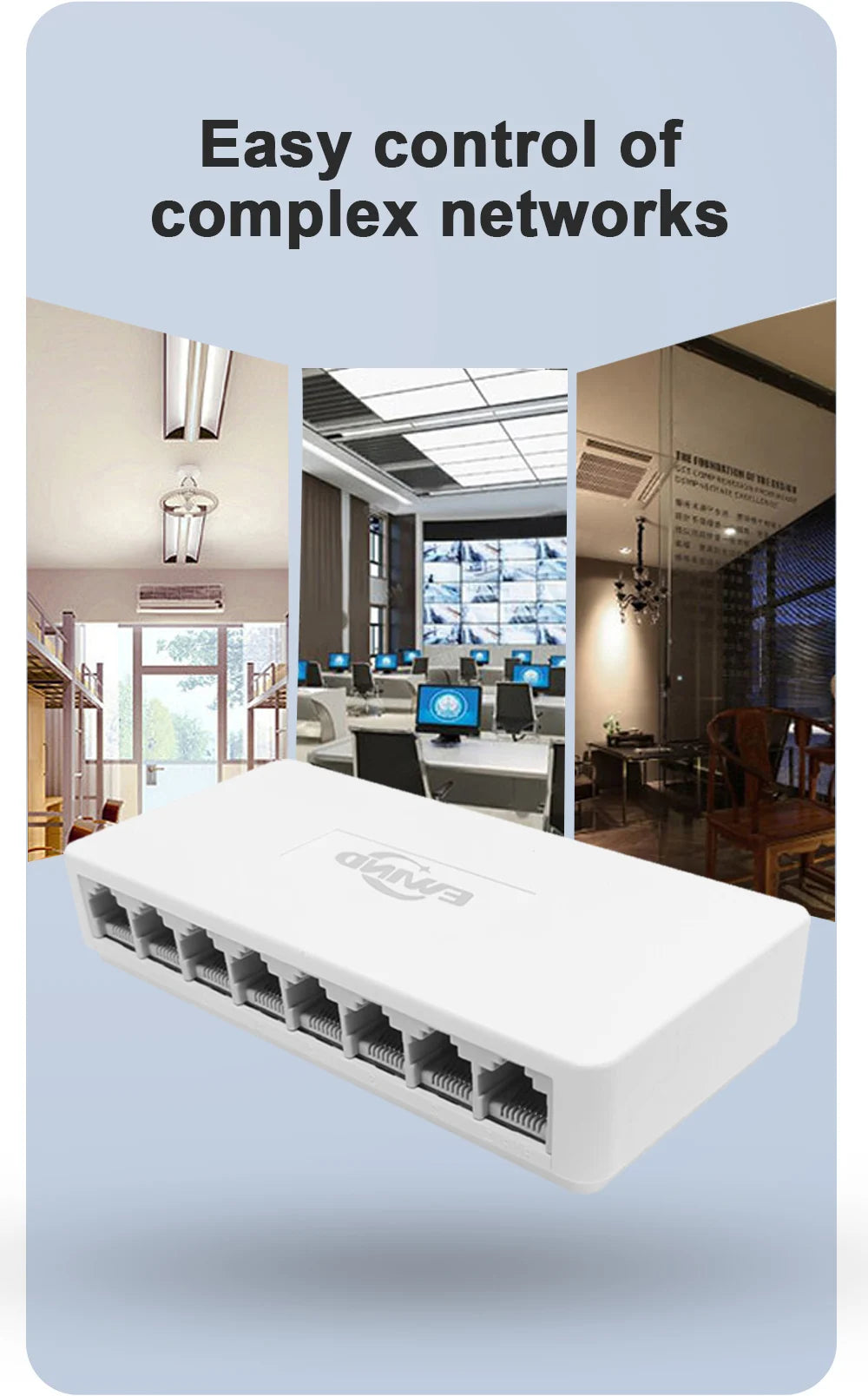 Ethernet Switch 5/8 Ports Gigabit Network Switch 10/100/1000Mbps Fast Auto-sensing RJ45 Desktop Ethernet Switch Auto MDI/MDIX