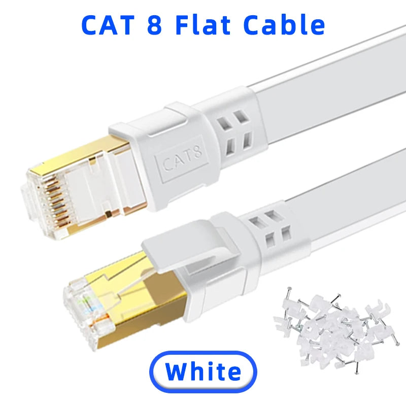 5M 10M 15M 20M 30M Ethernet Cable Cat 8 40Gbps 2000MHz High Speed Rj45 Internet Network Cable Shielded Patch Cable Cat8 Lan Cord