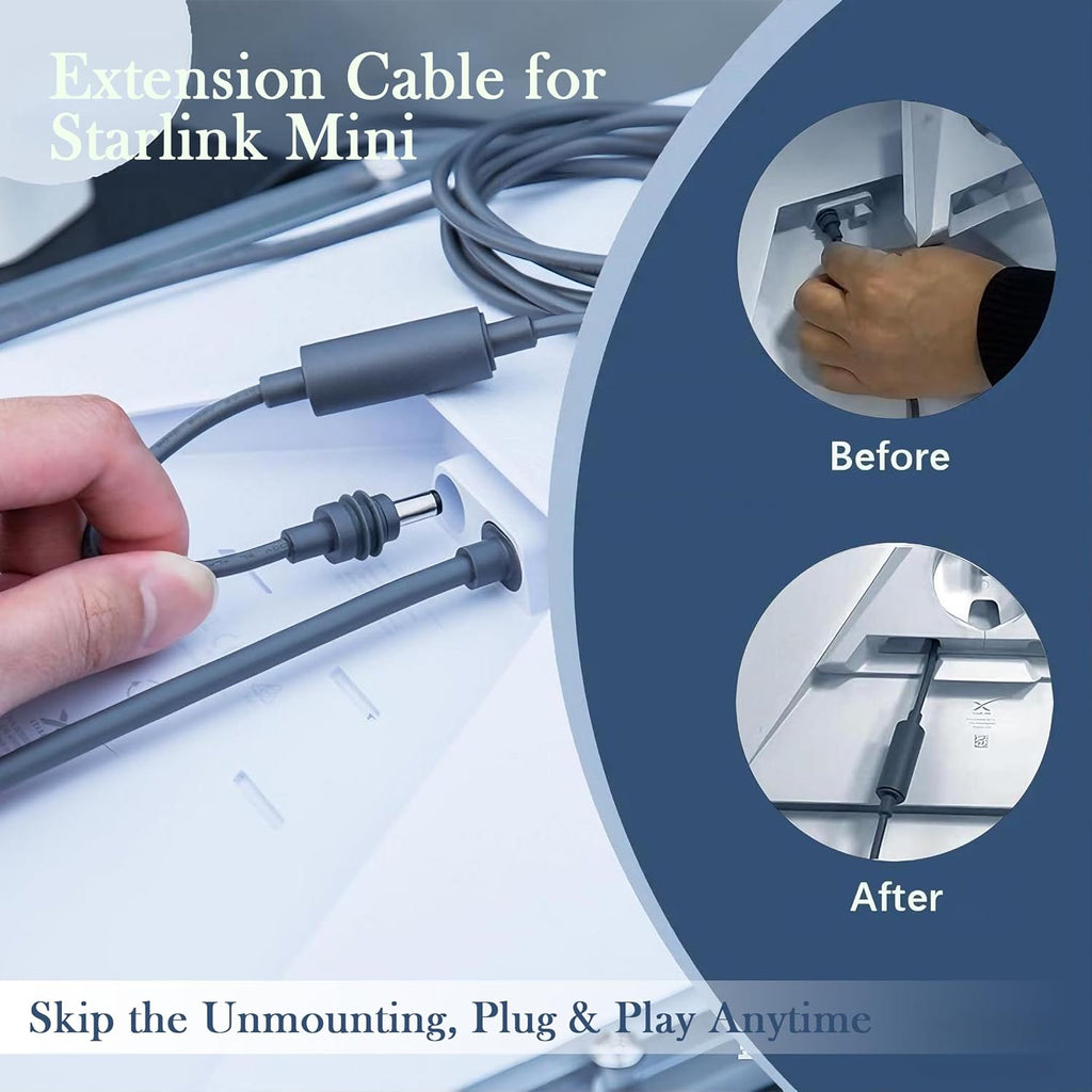 Starlink Mini DC5521 Extension Cable 7-inch