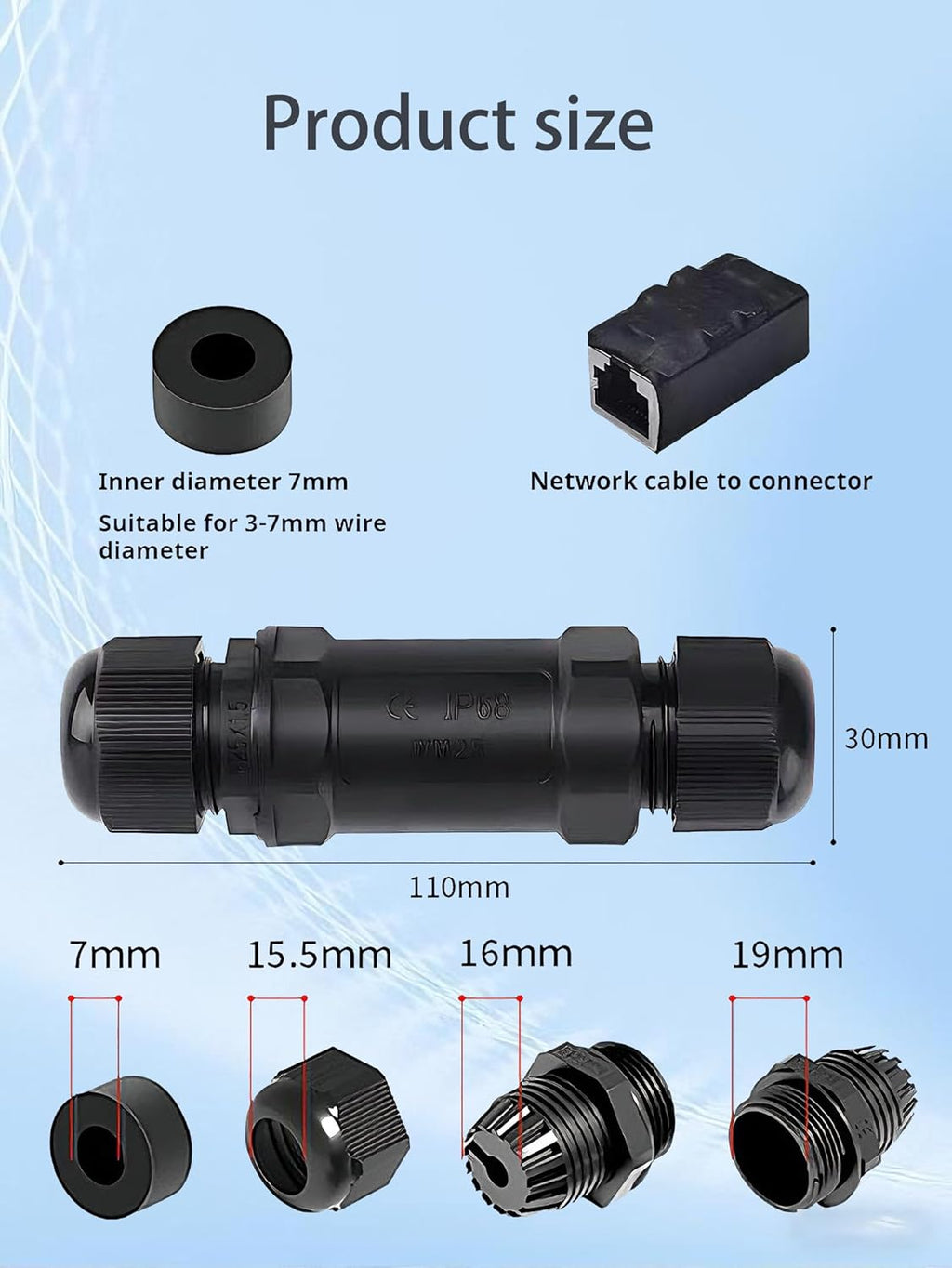 Starlink Cable Coupler IP68 PoE