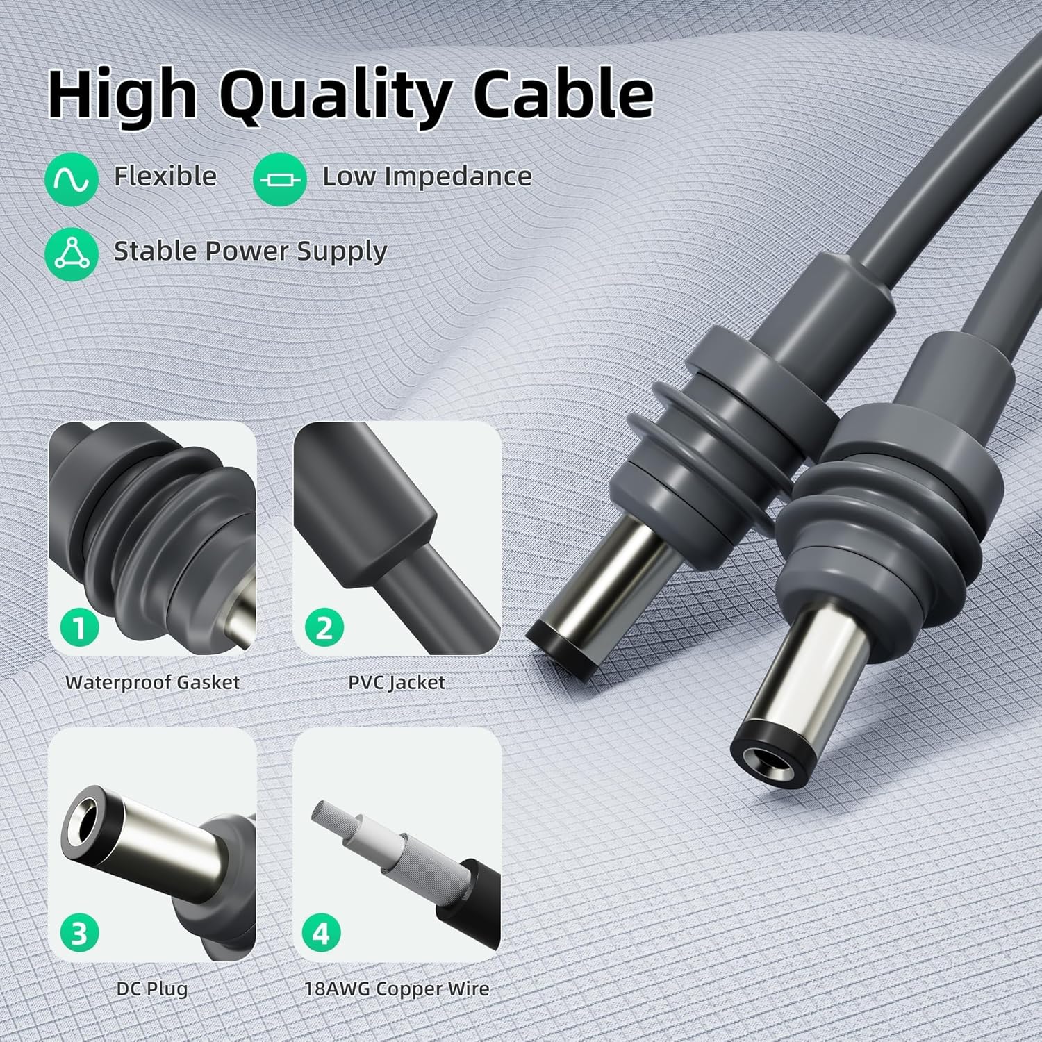Starlink Power Cable DC 5521 10FT