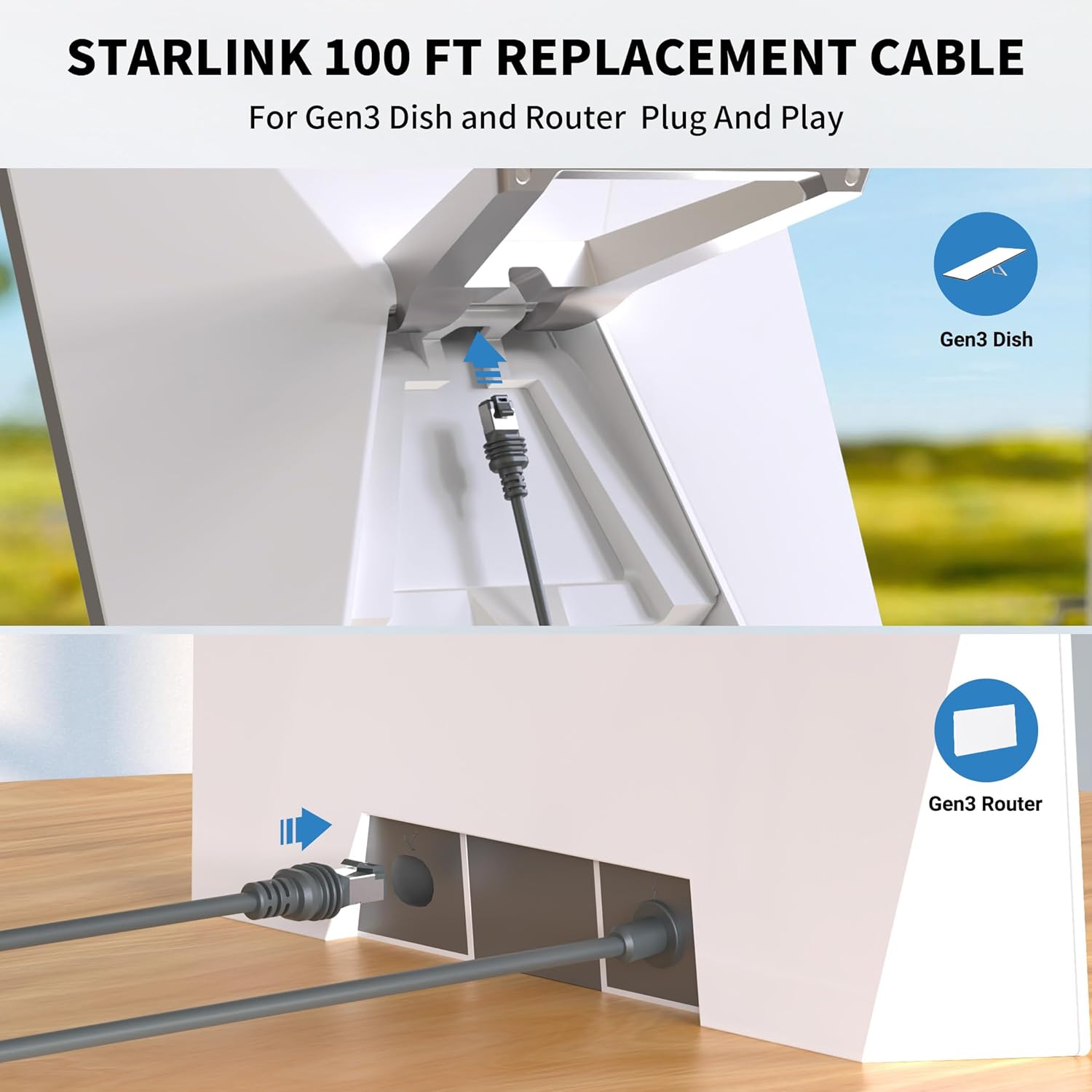 100FT/30M Starlink Gen 3 Cable