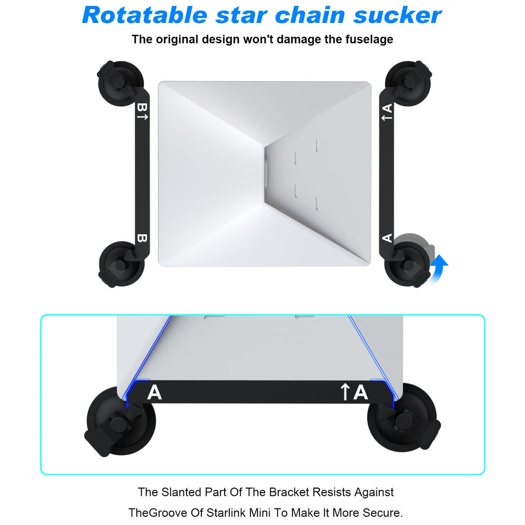 Suction Cup Mount Starlink Mini Black/White