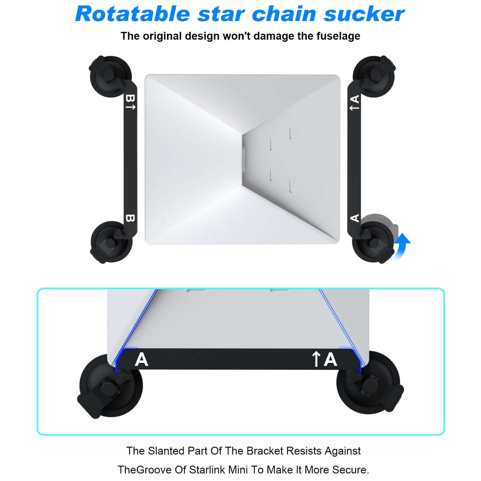 Suction Cup Mount Starlink Mini Black/White