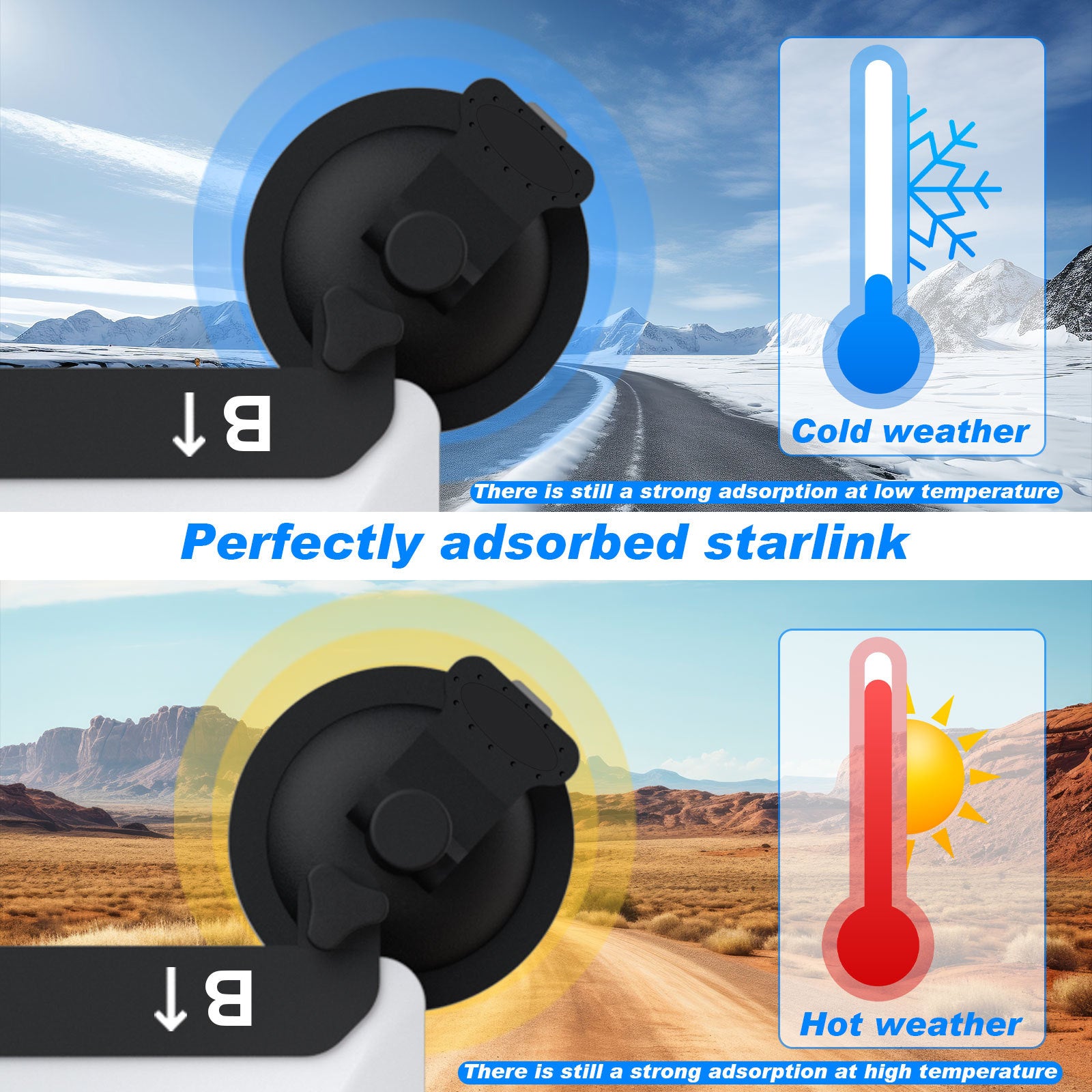 Suction Cup Mount Starlink Mini Black/White
