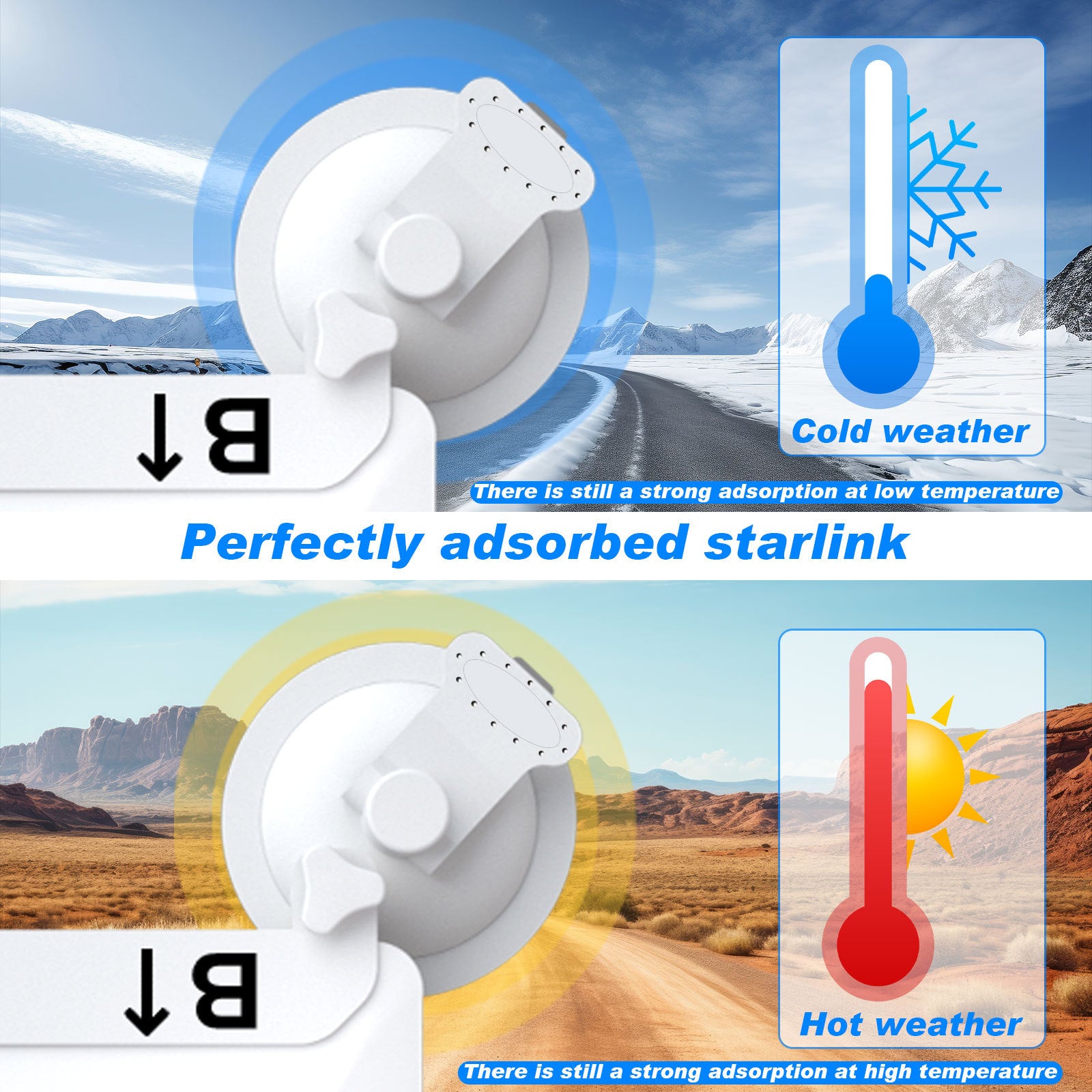 10 Pcs White Suction Cup Mount for Starlink Mini