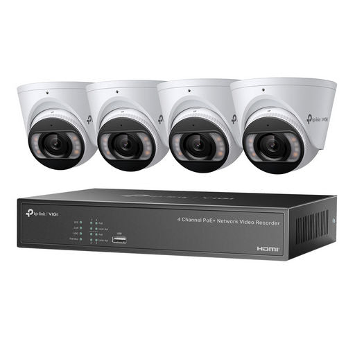 NETWORK VIDEO RECORDER KIT 4 CHANNEL WITH 4x TURRET DOME CAMERA - TP-LINK VIGI