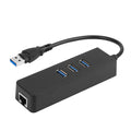 3 Port USB 3.0 Hub Gigabit Ethernet Adapter 10/100/1000Mbps