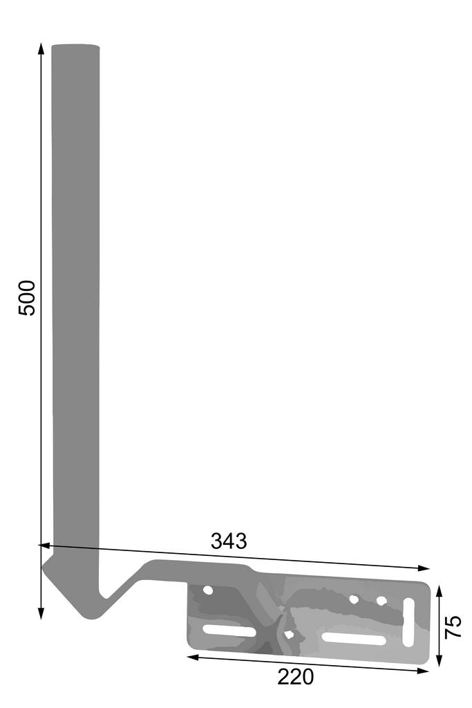 GUTTER MOUNT ANTENNA MAST 0.5M