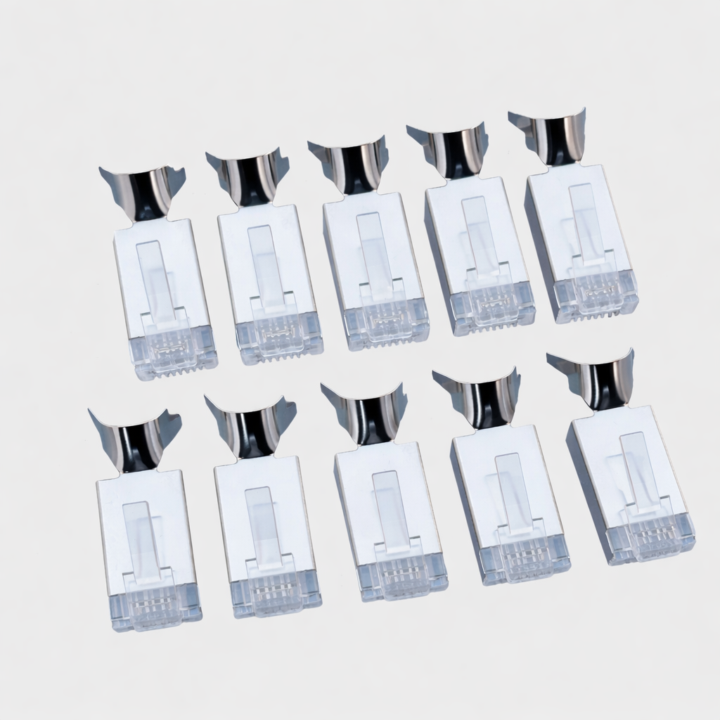 10 X CAT6A Shielded RJ45 Plugs